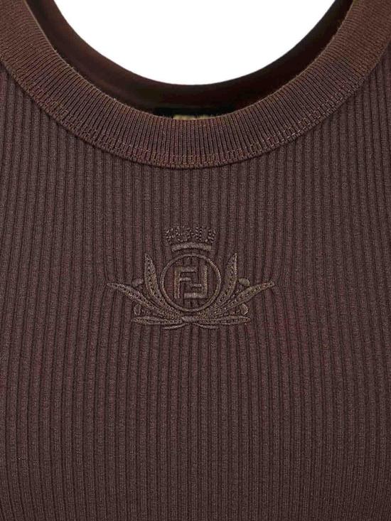  펜디 민소매 티셔츠 FY1278AU9KF1NIC Brown - FENDI