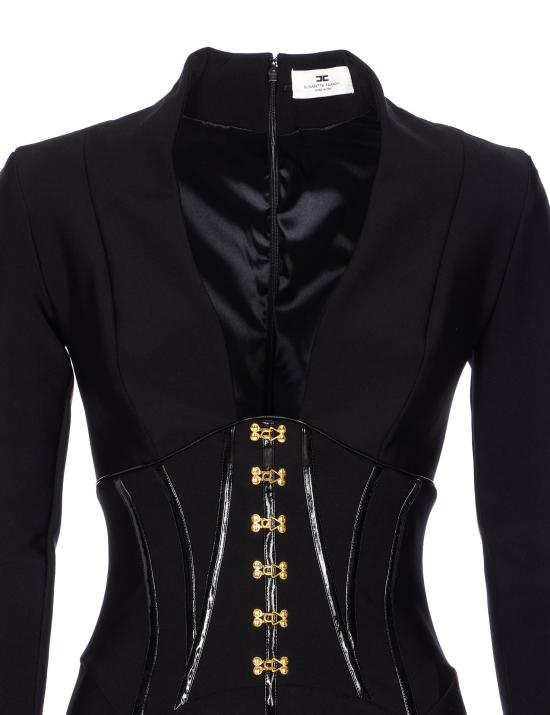 25FW 엘리자베타프랜치 미디 원피스 AB79757E2 110 Black - ELISABETTA FRANCHI