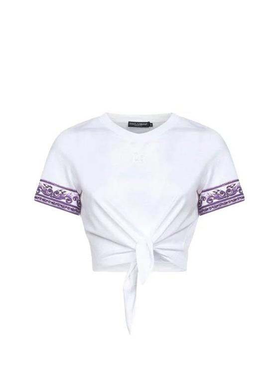 25FW 돌체앤가바나 반팔 티셔츠 F8V54ZII7IG I03TN MAIOLICA 3 VIOLA