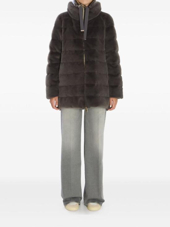 25FW 에르노 레이디 얼터너티브 퍼 & 울트라라이트 나일론 베스트 PI002123D 126309480 Anthracite - HERNO