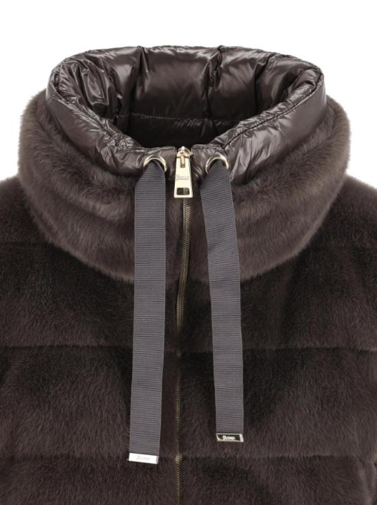 25FW 에르노 레이디 얼터너티브 퍼 & 울트라라이트 나일론 베스트 PI002123D 126309480 Anthracite - HERNO