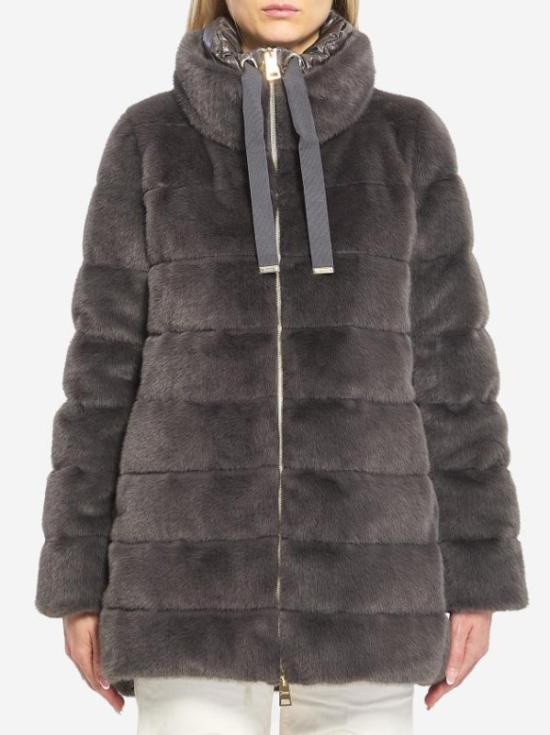 25FW 에르노 레이디 얼터너티브 퍼 & 울트라라이트 나일론 베스트 PI002123D 126309480 Anthracite - HERNO