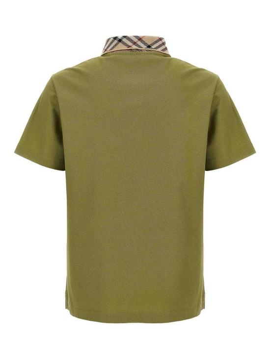 버버리 체크 칼라 코튼 폴로 셔츠 8110946 Green - BURBERRY