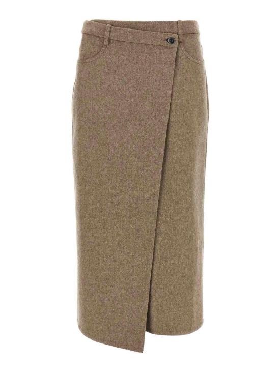 25FW 브루넬로 쿠치넬리 미디 스커트 MD565G3897C364 Beige