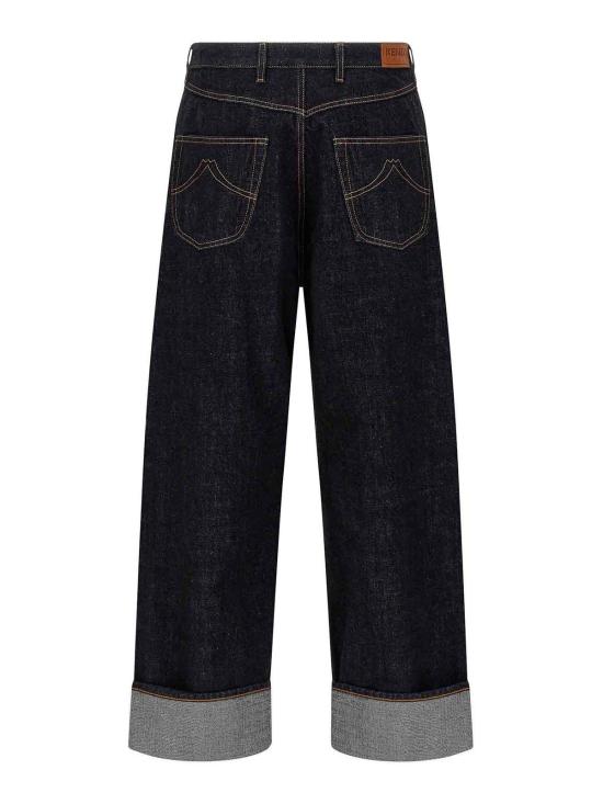 25FW 겐조 스트레이트 팬츠 FF65DP4216Q1DM Blue - KENZO