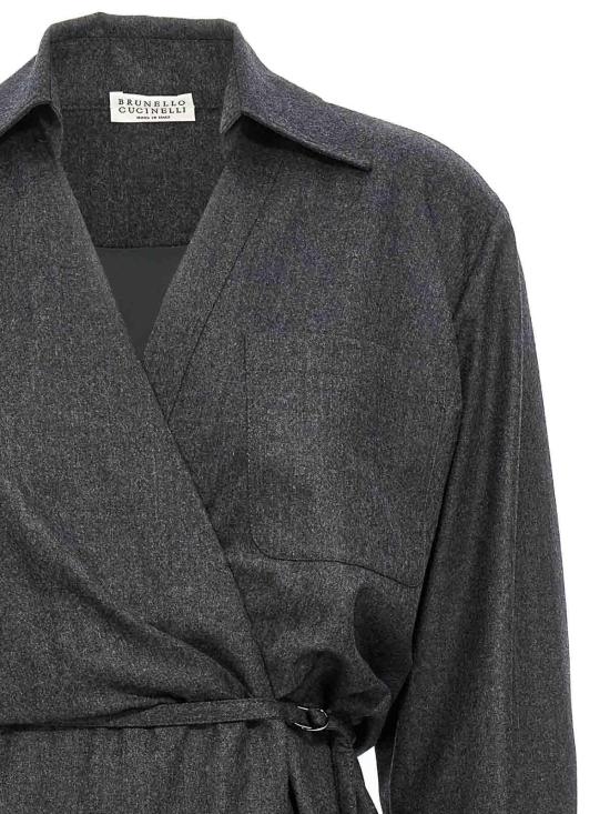  브루넬로 쿠치넬리 미디 스커트 ME226A5395C004 Grey - BRUNELLO CUCINELLI