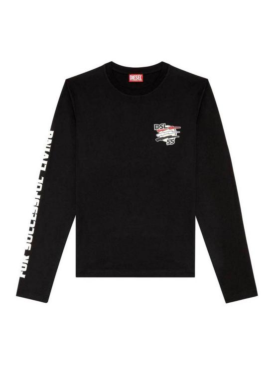 24FW 디젤 긴팔 티셔츠 A110490GRAI9XX Black