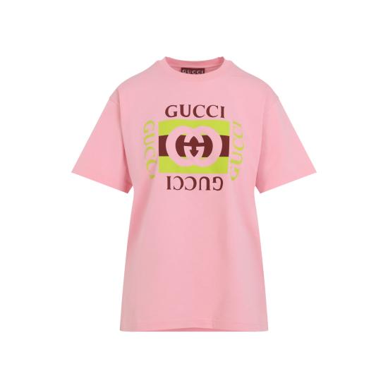 25FW 구찌 프린티드 코튼 반팔 티셔츠 837959XJHG9 5033 PINK PURPLE