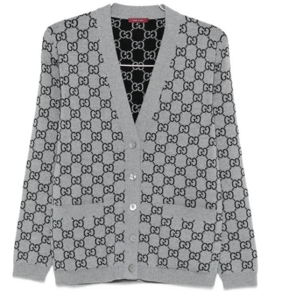 25FW 구찌 리버서블 GG 울 자카드 가디건  798157XKEJP 1045 GREY