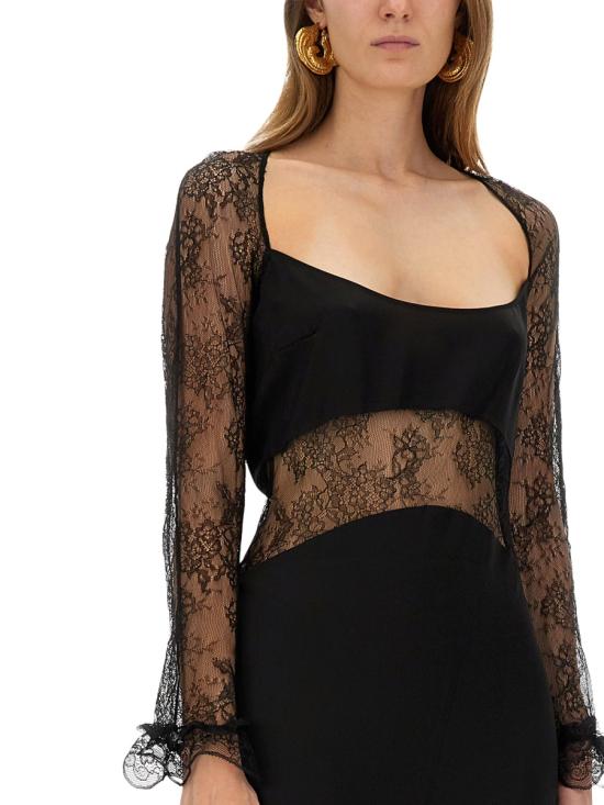 25FW 니나리찌 롱 원피스 25ACRO033PA0492 U9000 BLACK - NINA RICCI