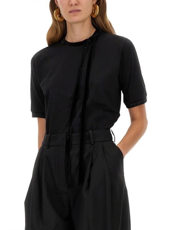 25FW 니나리찌 반팔 티셔츠 25AJTO035CO1108 U9000 BLACK - NINA RICCI