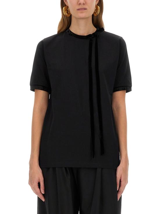 25FW 니나리찌 반팔 티셔츠 25AJTO035CO1108 U9000 BLACK