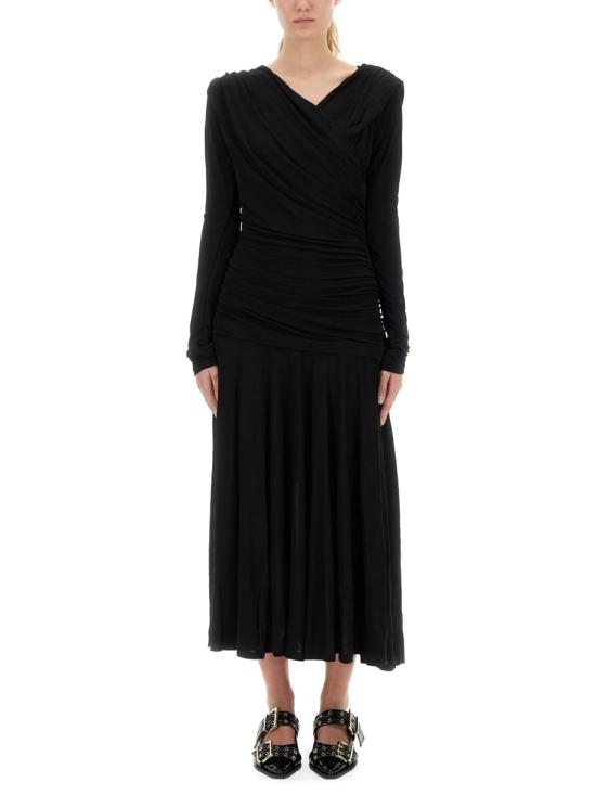 25FW 가니 롱 원피스 T4213 099 BLACK