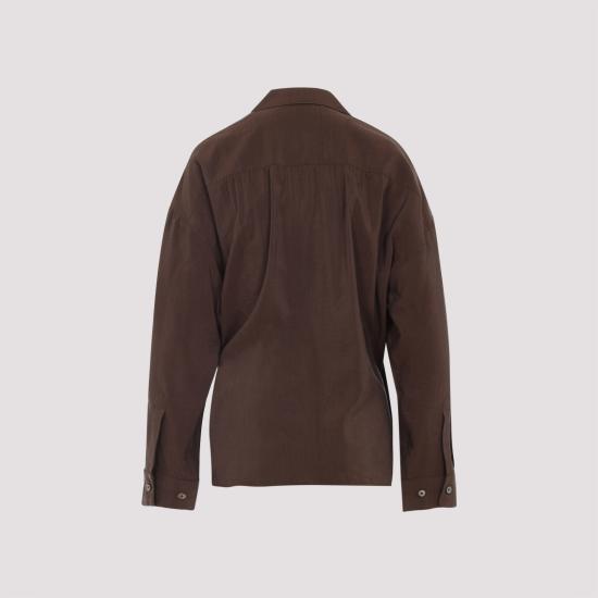 25FW 르메르 스트레이트 칼라 트위스트 셔츠 SH1141 LF1308BR402 BROWN - LEMAIRE