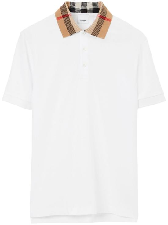  버버리 코튼 폴로 셔츠 8071621 A1464 WHITE