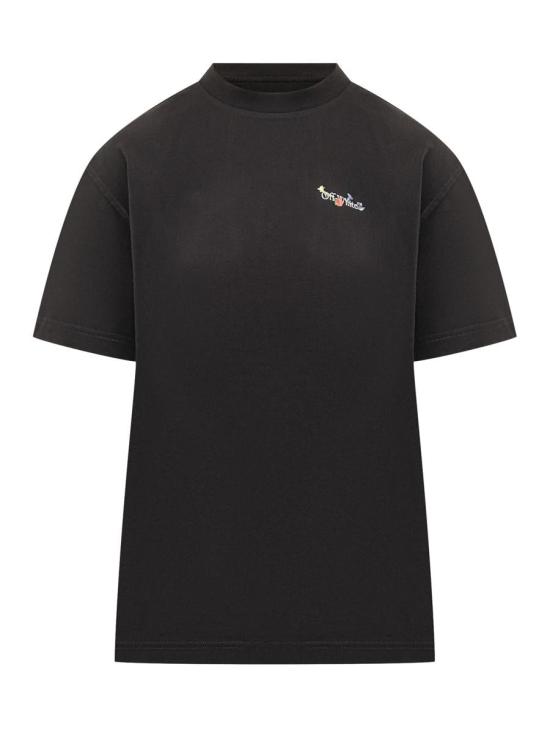 25FW 오프화이트 반팔 티셔츠 OWAA089F25JER001 1001 Black