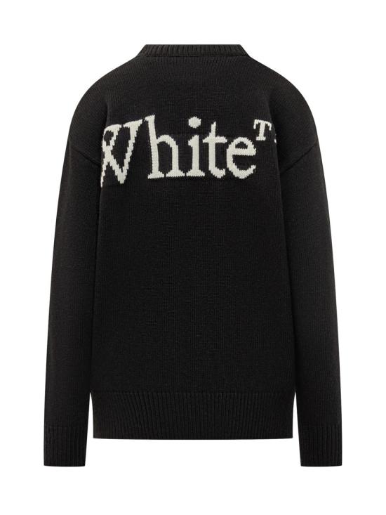 25FW 오프화이트 스웨터 OWHE10OF25KNI002 1001 Black - OFF WHITE