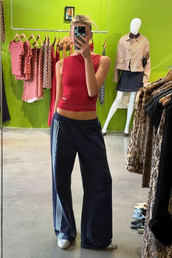  하우스오브써니 민소매 티셔츠 하우스 오브 써니 더블 레이어 폴카 도트 메시 베스트 멀티 - HOUSE OF SUNNY