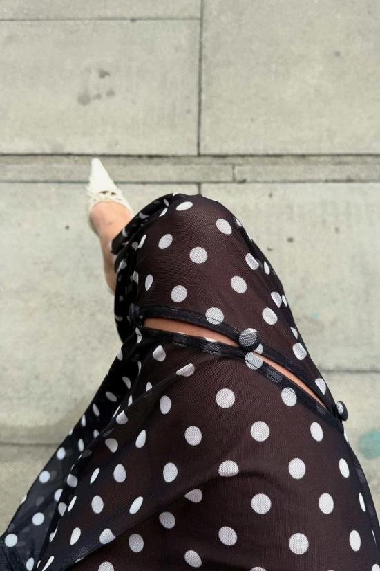  하우스오브써니 미디 스커트 하우스 오브 써니 폴카 도트 메시 프린트 스커트 멀티 - HOUSE OF SUNNY