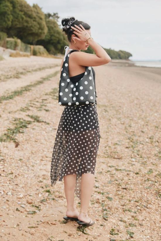  하우스오브써니 미디 스커트 하우스 오브 써니 폴카 도트 메시 프린트 스커트 멀티 - HOUSE OF SUNNY