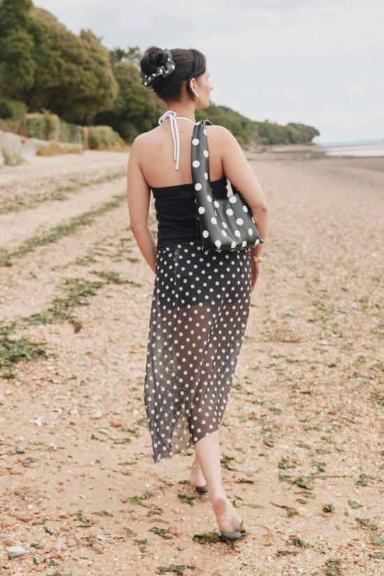  하우스오브써니 미디 스커트 하우스 오브 써니 폴카 도트 메시 프린트 스커트 멀티 - HOUSE OF SUNNY