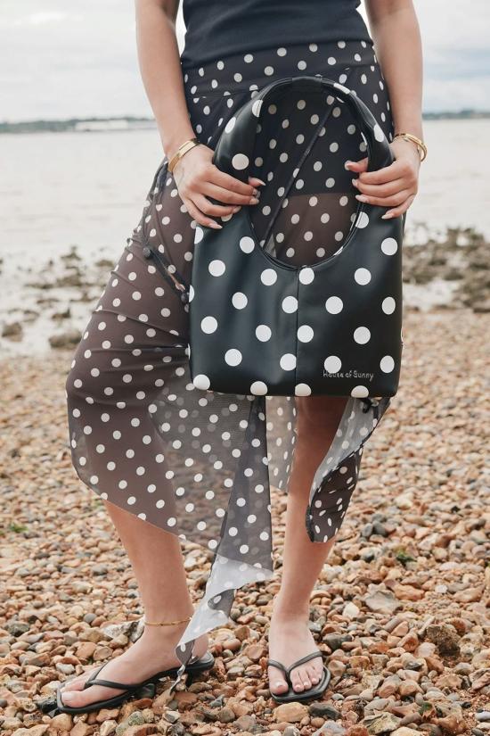  하우스오브써니 미디 스커트 하우스 오브 써니 폴카 도트 메시 프린트 스커트 멀티 - HOUSE OF SUNNY