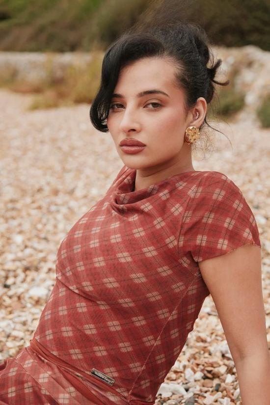  하우스오브써니 미디 스커트 하우스 오브 써니 레트로 체크 메시 스커트 멀티 - HOUSE OF SUNNY