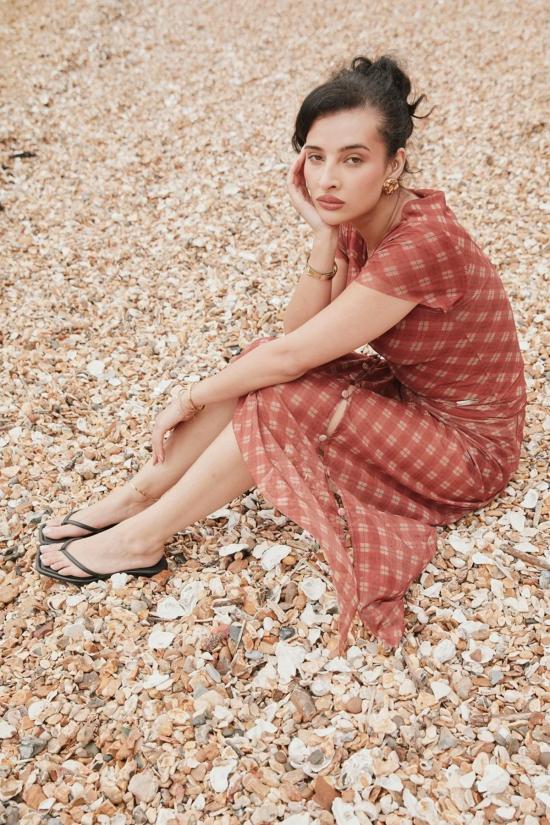  하우스오브써니 미디 스커트 하우스 오브 써니 레트로 체크 메시 스커트 멀티 - HOUSE OF SUNNY