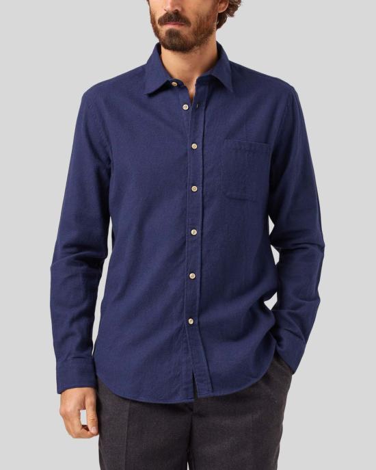  포르투기스플란넬 긴팔 셔츠 포르투갈 플란넬 테카 긴팔  네이비