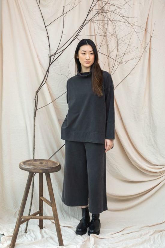  보몽 오가닉 크롭 팬츠 보몬트 오가닉 타야 오가닉 코튼 트라우저 차콜 - BEAUMONT ORGANIC