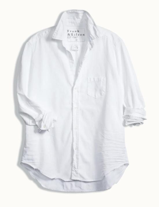  프랭크 앤 에일린 셔츠 프랭크 앤 엘린 엘린 릴렉스 버튼업 셔츠 화이트 태터드 워시 데님