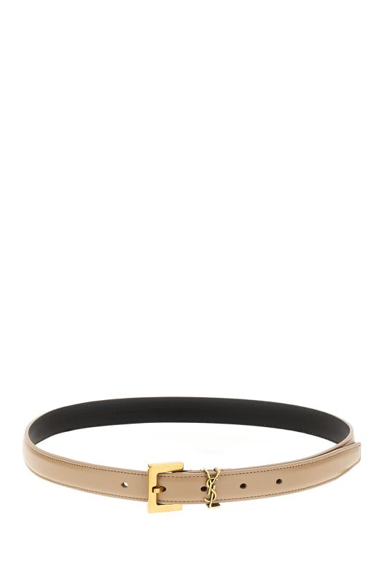 26SS 생로랑 카산드라 씬 스퀘어 버클 벨트 554465BOO0W 2721 DARKBEIGE