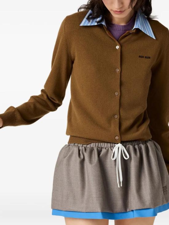 25FW 미우미우 스웨터 MMF990SOOO174L F0YVO TABACCO CELESTE - MIU MIU