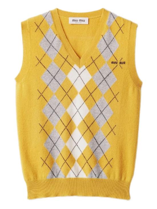 25FW 미우미우 스웨터 MMV296SOOO174B F0010 GIALLO - MIU MIU
