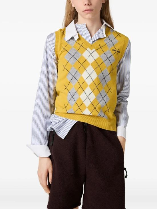 25FW 미우미우 스웨터 MMV296SOOO174B F0010 GIALLO - MIU MIU