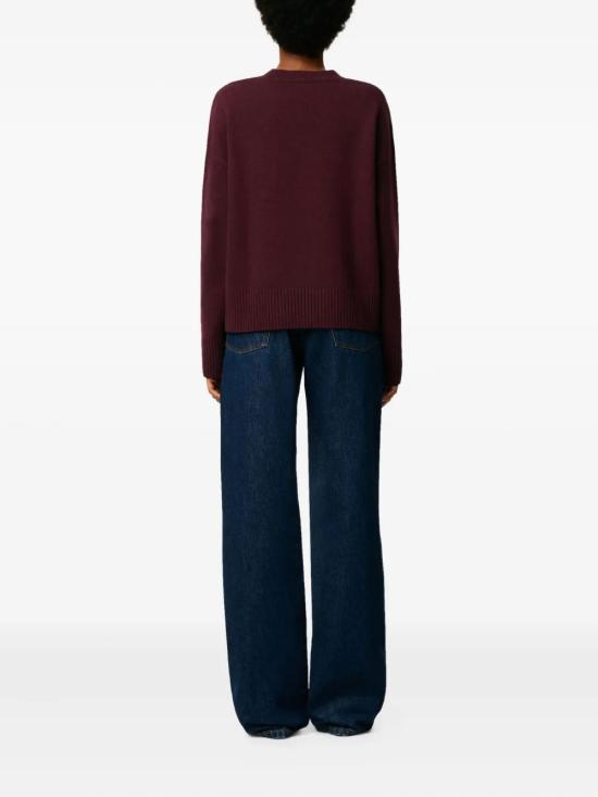 25FW 아미 아미 드 꾀흐 V 넥 스웨터 UKS820KN0071 692 CERISE - AMI