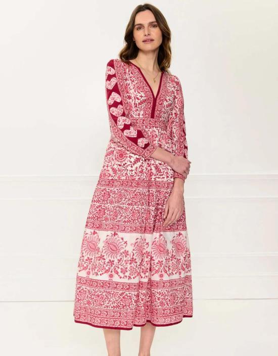  Pink City Prints 롱 원피스 핑크 시티 프린트 올리브 드레스