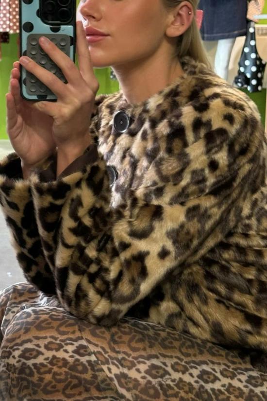  하우스오브써니 코트 하우스 오브 써니 칼라리스 레오파드 재킷 멀티 - HOUSE OF SUNNY