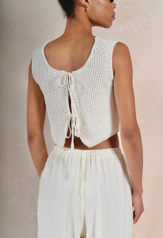  더 엔케이씨 스토어 코트 Nkc 스토어 니트 타이 조끼 크림 화이트 - The NKC Store