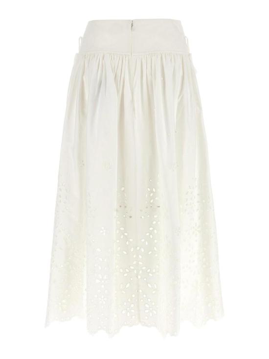  셀프 포트레이트 미디 스커트 SS25137MSKWWHITE White - SELF PORTRAIT