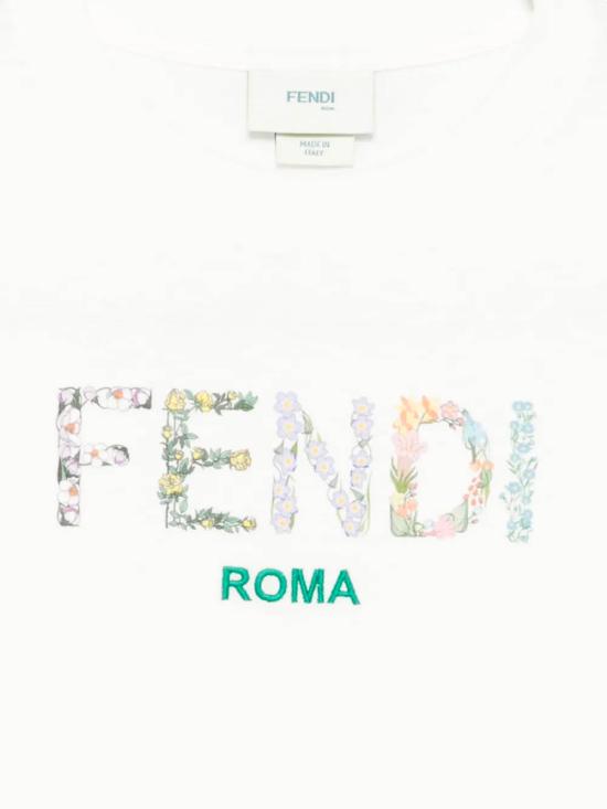 25FW [키즈] 펜디 티셔츠 JFI3857AJ F0TU9 White - FENDI