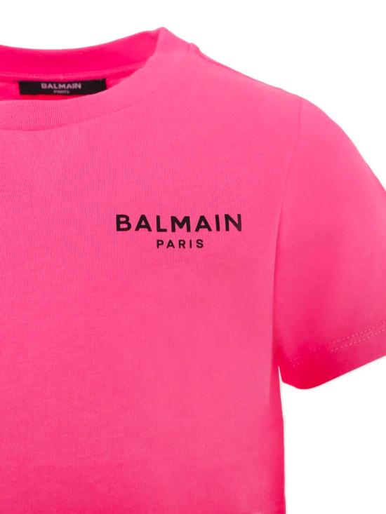 25FW [키즈] 발망 티셔츠 BX8P11Z3186 51PNE Fuchsia - BALMAIN