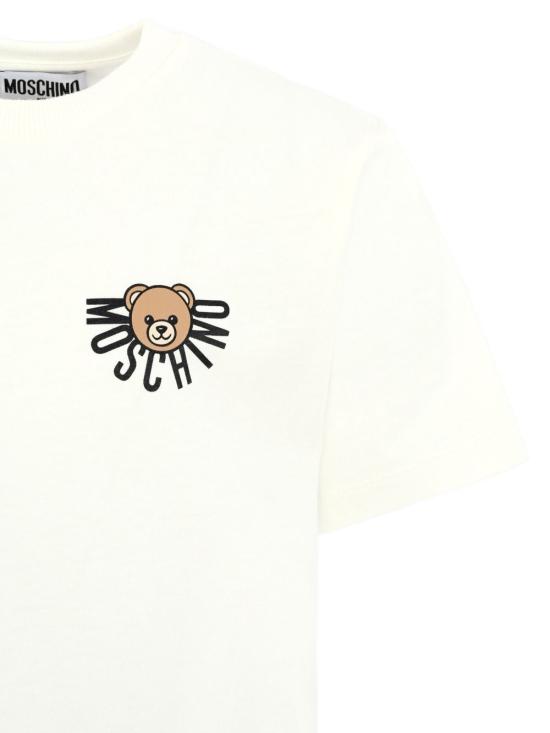 25FW [키즈] 모스키노 티셔츠 HOM05GLAA10 10063 White - MOSCHINO