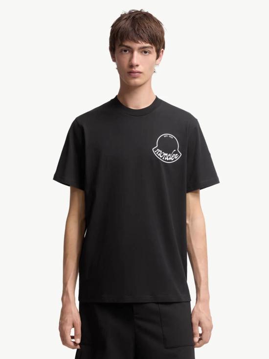 25FW 몽클레어 반팔 티셔츠 K20918C0001389AJS 998 Black - MONCLER