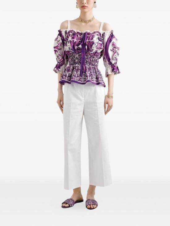 25FW 돌체앤가바나 블라우스 F71I6TFI5JP HP5DQ Purple - DOLCE & GABBANA