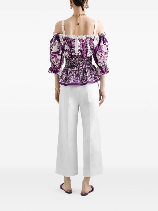 25FW 돌체앤가바나 블라우스 F71I6TFI5JP HP5DQ Purple - DOLCE & GABBANA