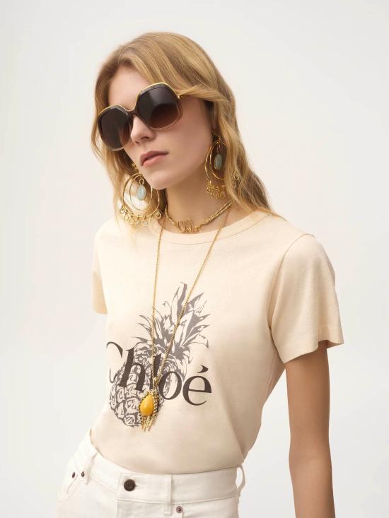 25FW 끌로에 반팔 티셔츠 CH25AJH11170 6H1 Pink - CHLOE