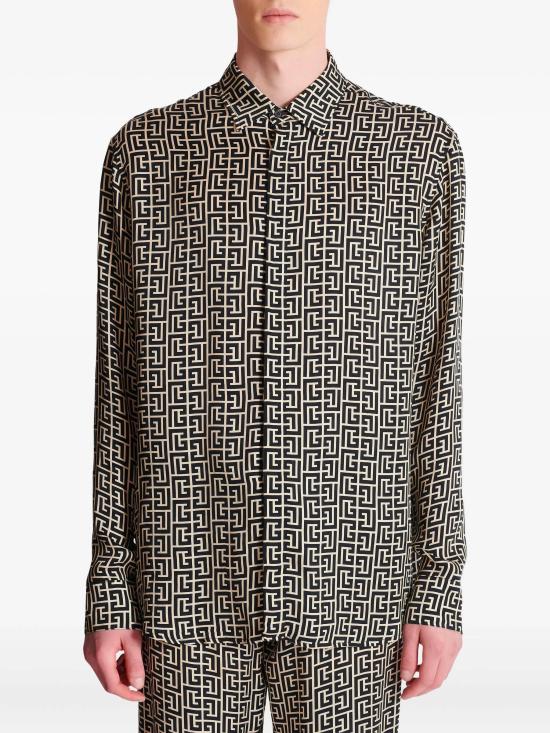 25FW 발망 긴팔 셔츠 FH1HS485VI36 GFE Black - BALMAIN