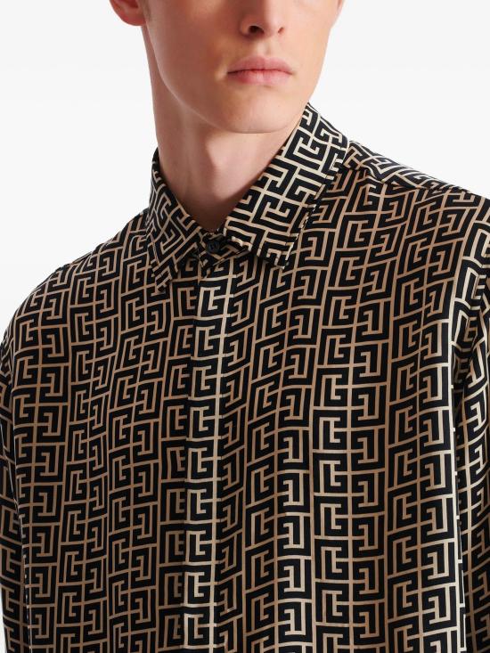 25FW 발망 긴팔 셔츠 FH1HS485VI36 GFE Black - BALMAIN