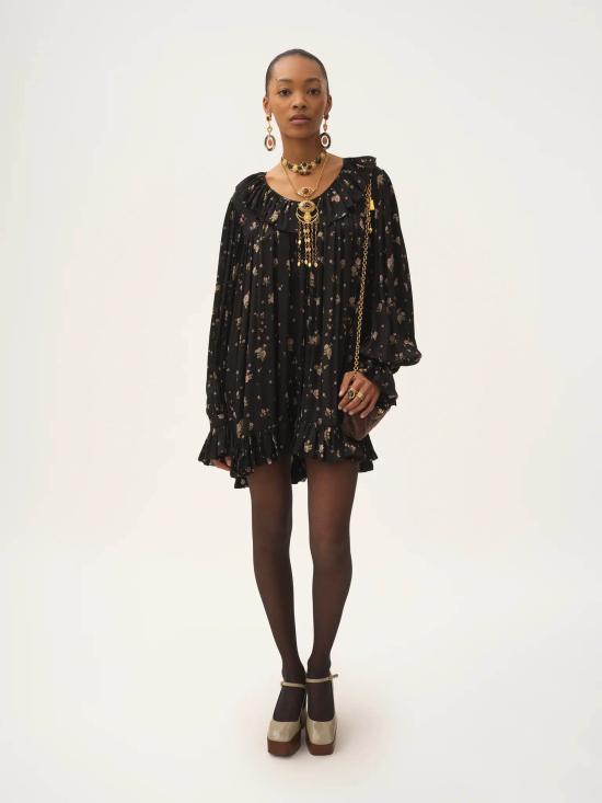 25FW 끌로에 미디 원피스 CH25ARO26481 001 Black - CHLOE
